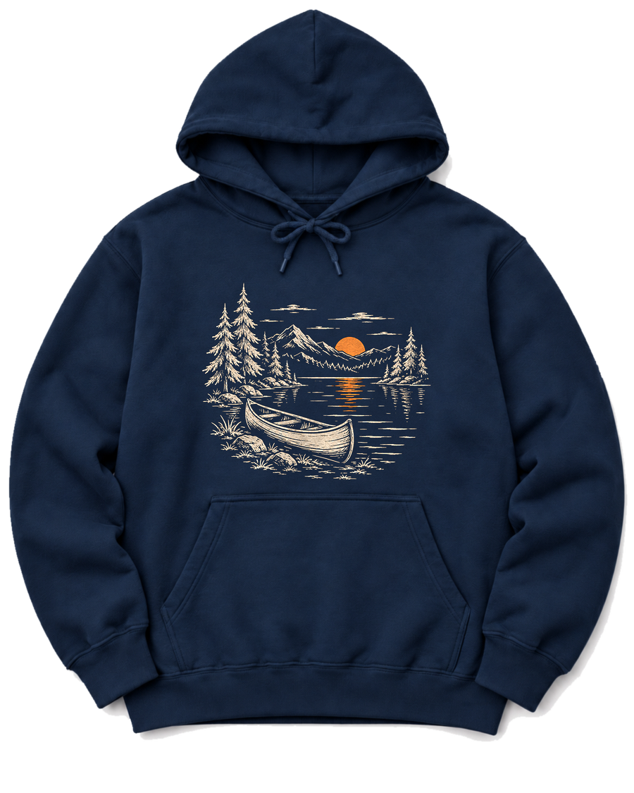 Canoe at Dusk Hoodie - Navy
