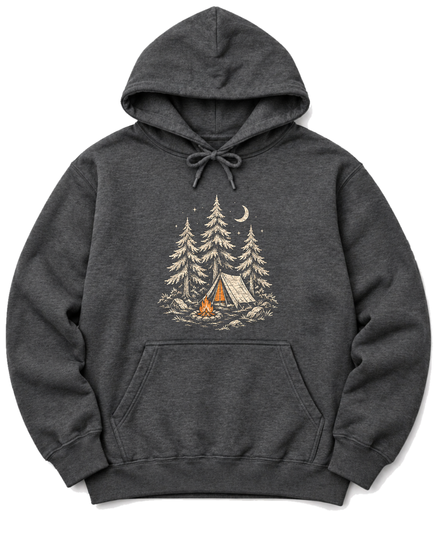 Camp Under the Pines Hoodie - Dark Heather