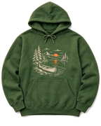 Canoe at Dusk Hoodie - Military Green
