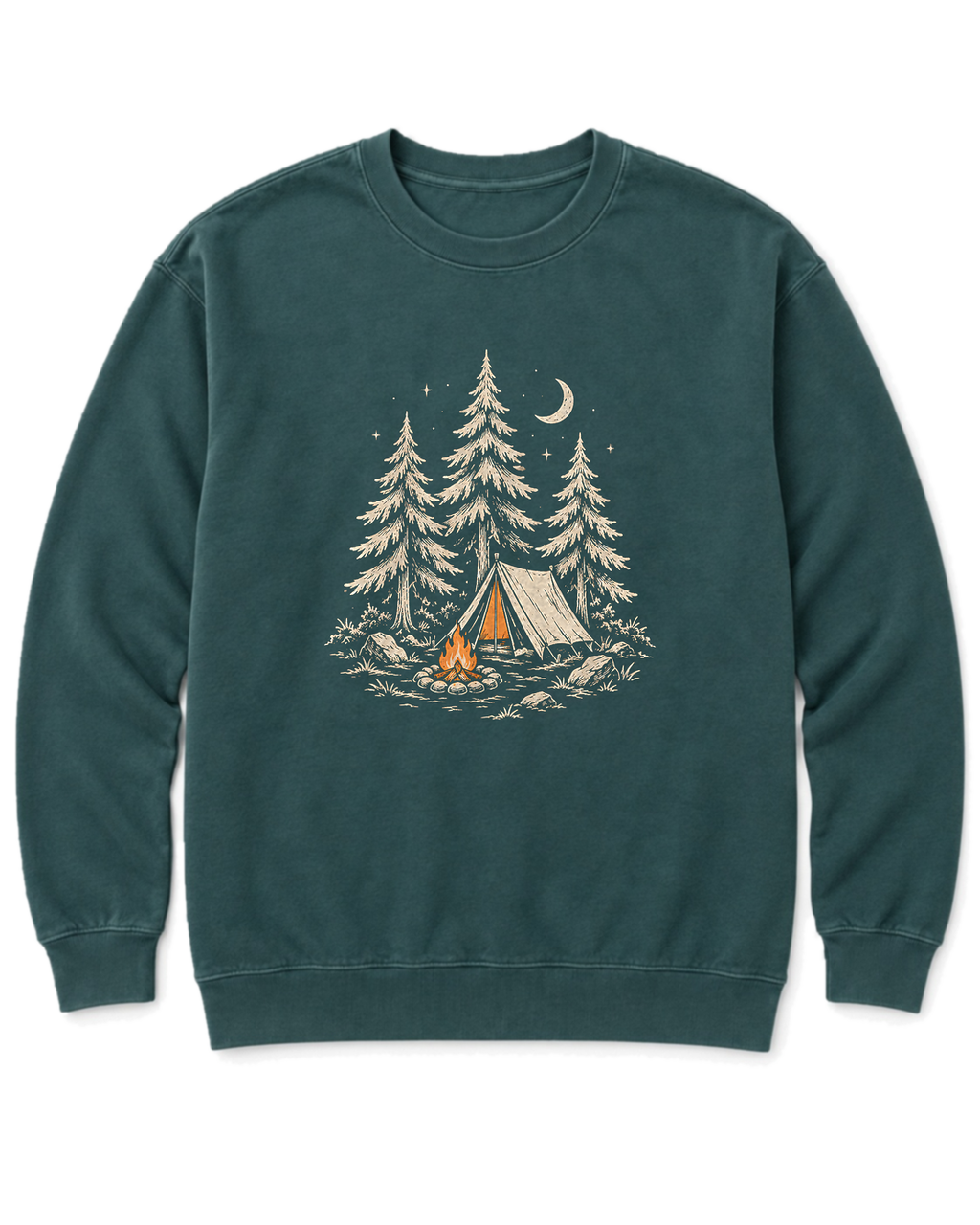 Camp Under the Pines Sweatshirt - Blue Spruce