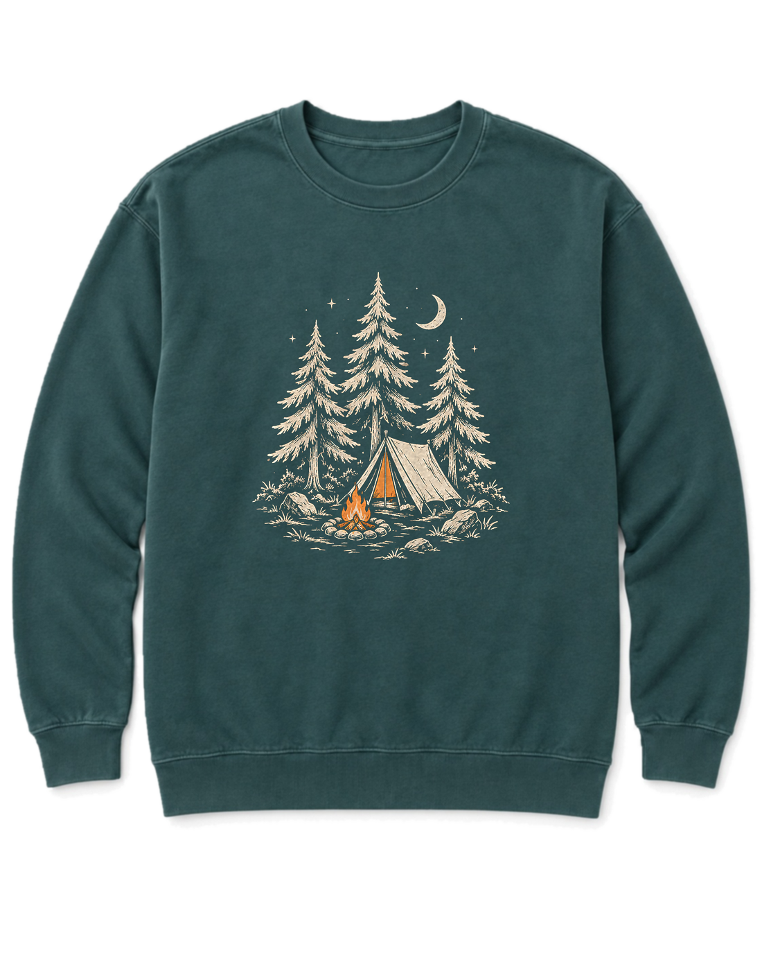 Camp Under the Pines Sweatshirt - Blue Spruce