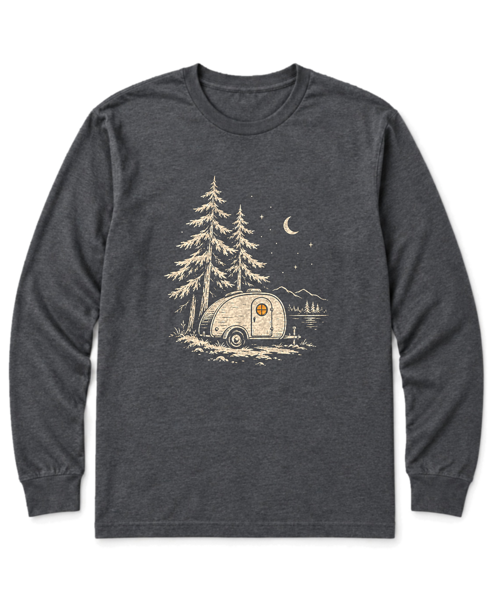Teardrop Camper Long Sleeve Shirt - Dark Heather
