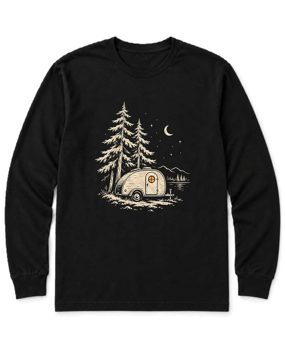 Teardrop Camper Long Sleeve Shirt - Black