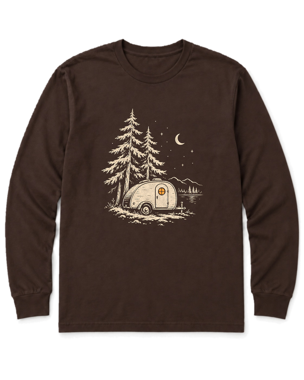 Teardrop Camper Long Sleeve Shirt - Dark Chocolate