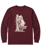 Back Scratch Bear Long Sleeve Shirt - Maroon