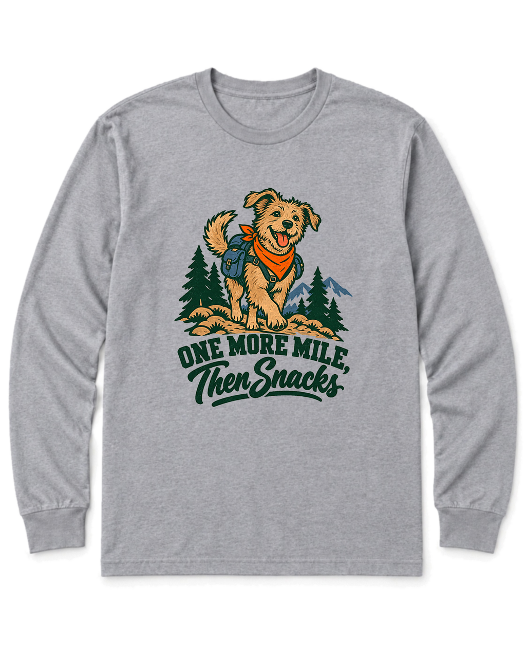 One More Mile, Then Snacks Long Sleeve Shirt - Sport Grey