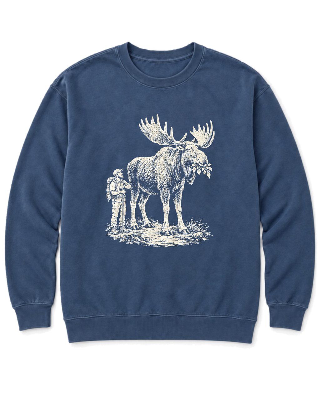 Moose Right of Way Sweatshirt - Denim