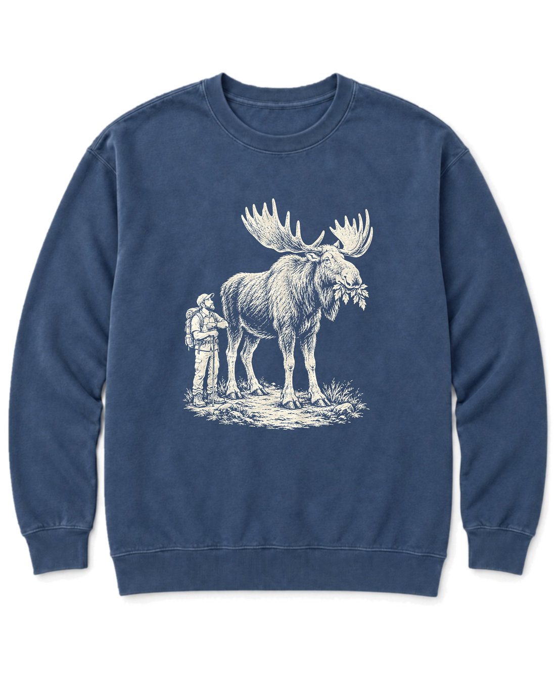 Moose Right of Way Sweatshirt - Denim