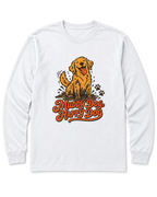 Muddy Dog, Happy Dog Long Sleeve Shirt - White