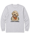 Fluent in Doodle Long Sleeve Shirt - Ash