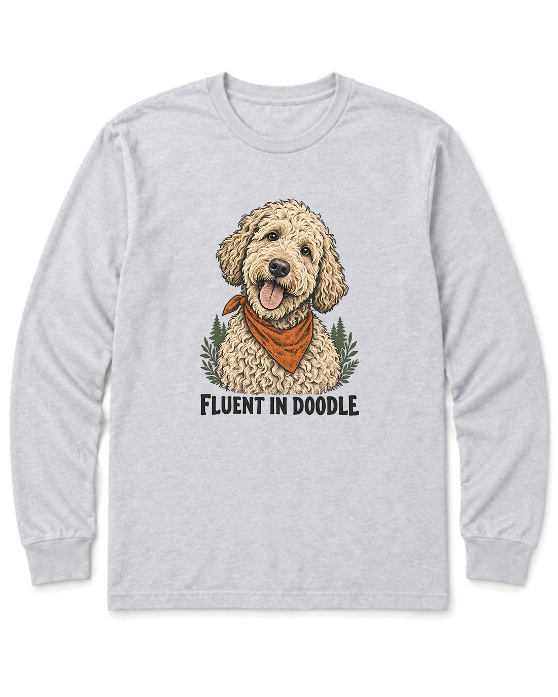 Fluent in Doodle Long Sleeve Shirt - Ash