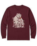 Not a Morning Bear Long Sleeve Shirt - Maroon