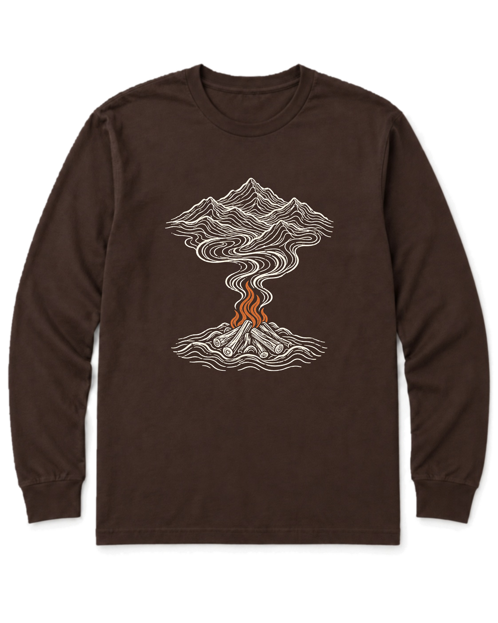Campfire Smoke Long Sleeve Shirt - Dark Chocolate