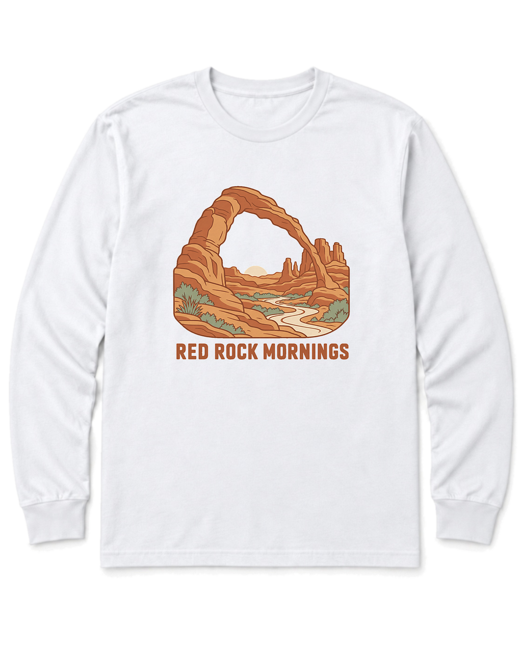 Red Rock Mornings Long Sleeve Shirt - White