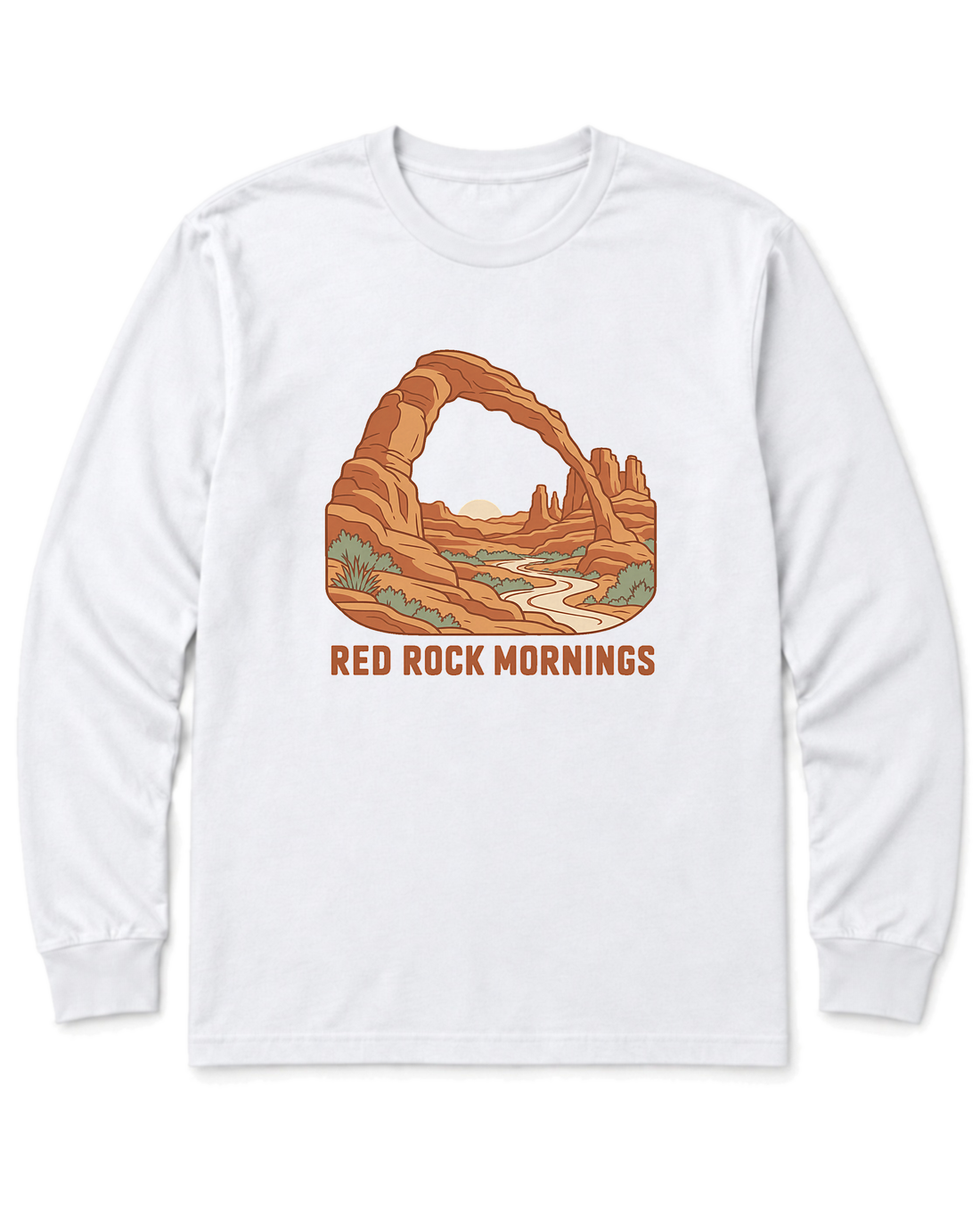 Red Rock Mornings Long Sleeve Shirt - White