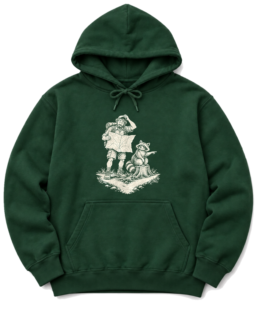 Upside-Down Map Hoodie - Forest Green