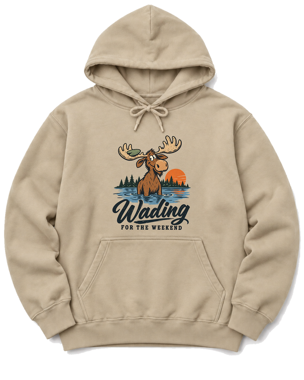 Wading for the Weekend Hoodie - Sand