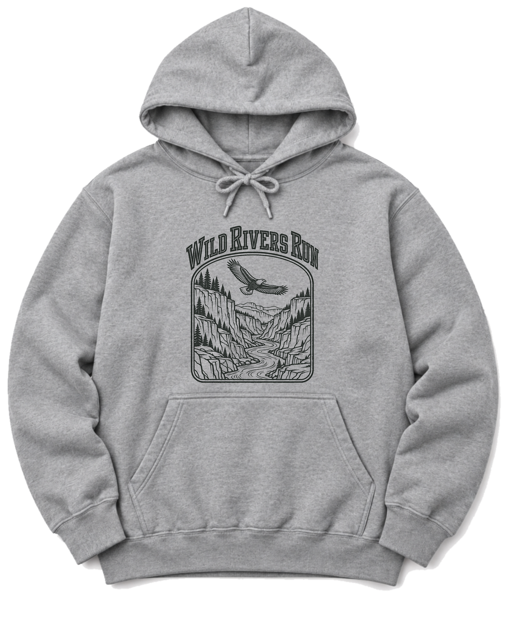 Wild Rivers Run Hoodie - Sport Grey