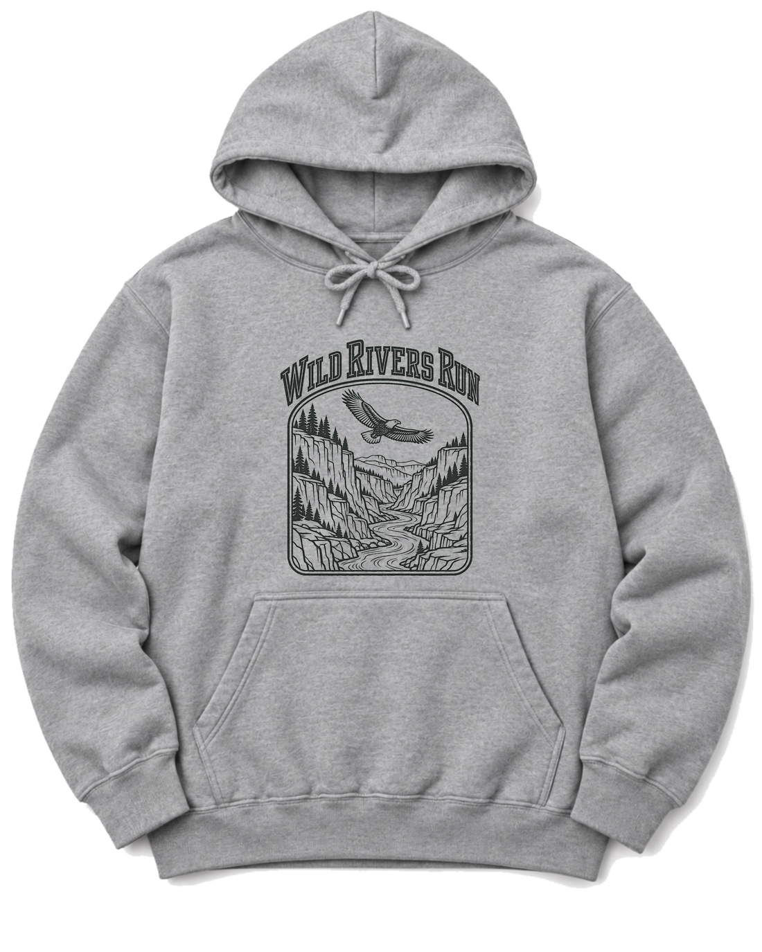 Wild Rivers Run Hoodie - Sport Grey