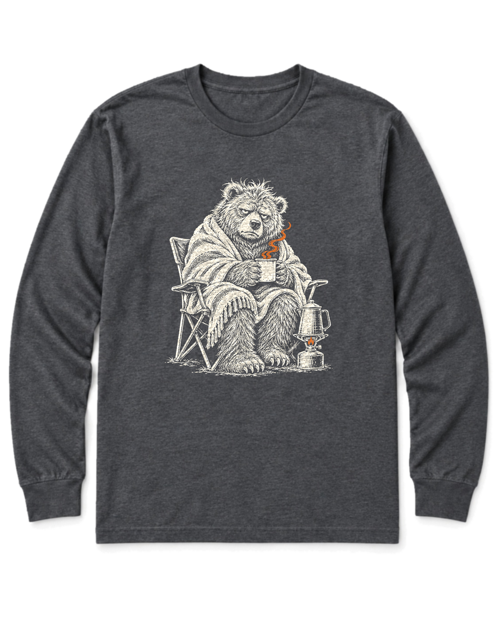 Not a Morning Bear Long Sleeve Shirt - Dark Heather