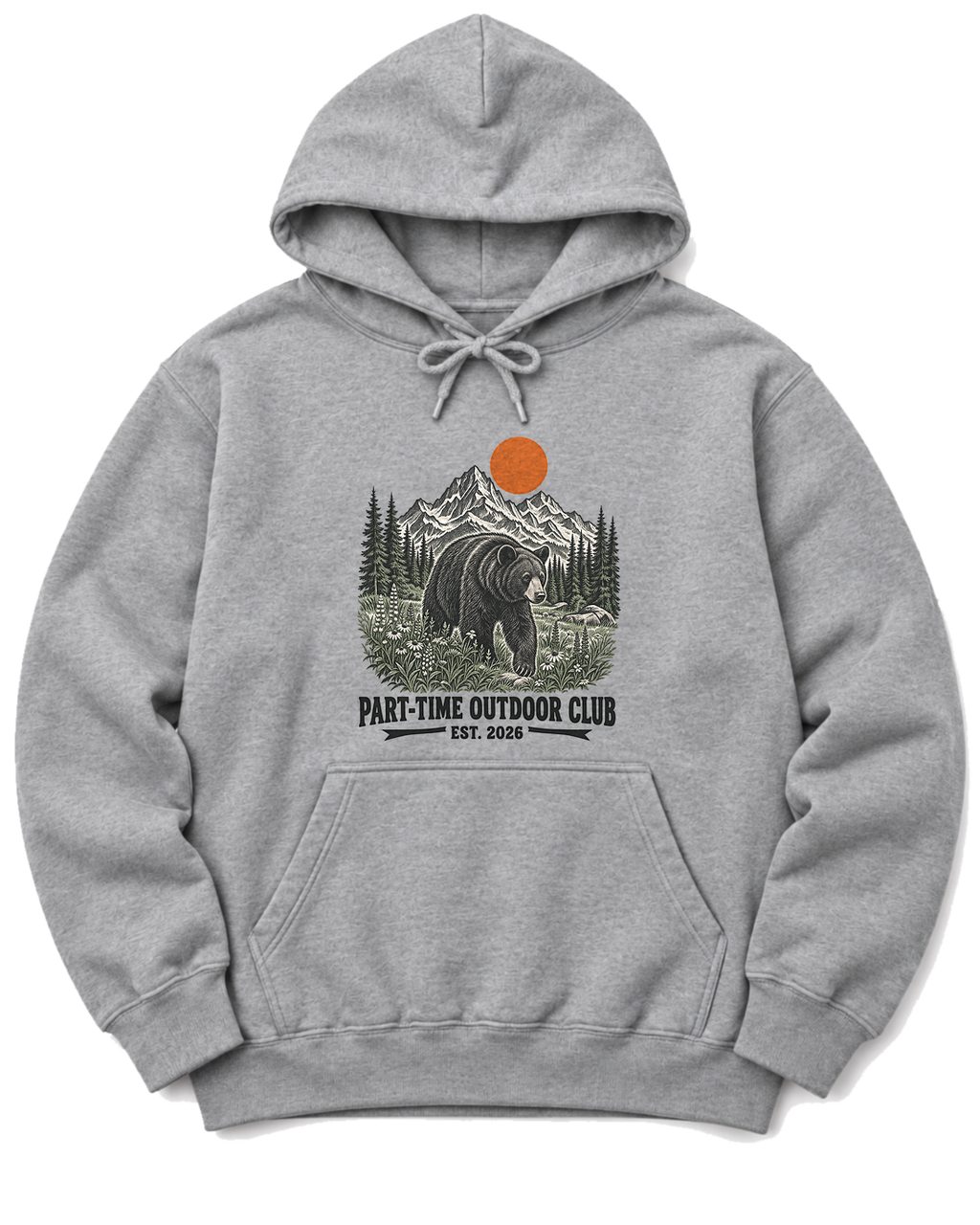 Outdoor Club Bear Hoodie - Sport Grey