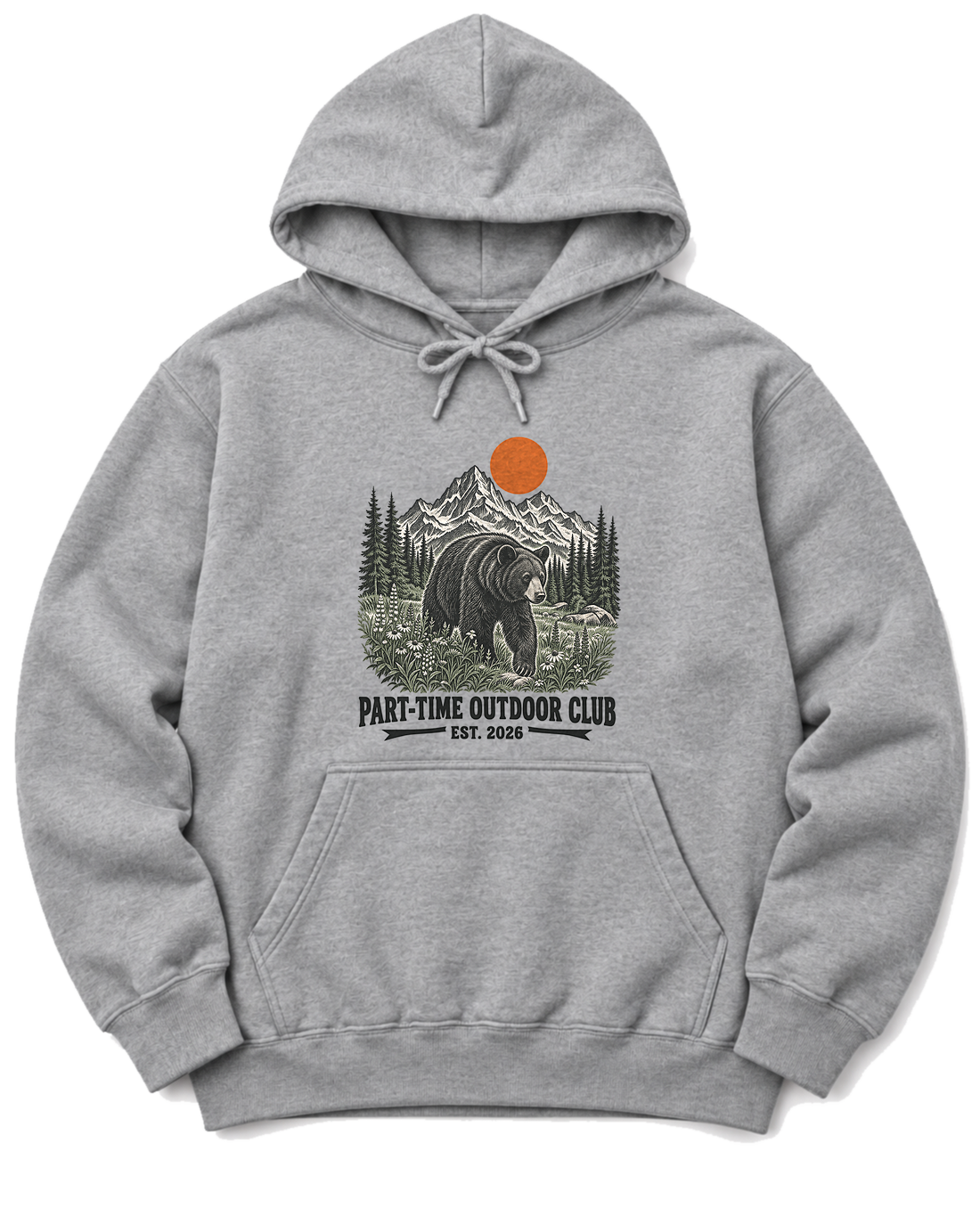 Outdoor Club Bear Hoodie - Sport Grey