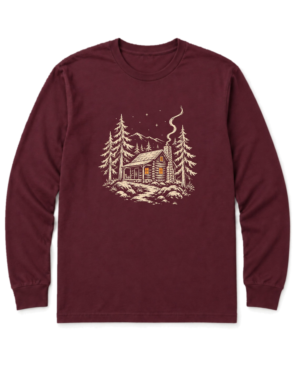 Cabin Glow Long Sleeve Shirt - Maroon