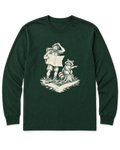 Upside-Down Map Long Sleeve Shirt - Forest Green