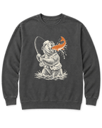 Gone Fishing Grizzly Sweatshirt - Pepper