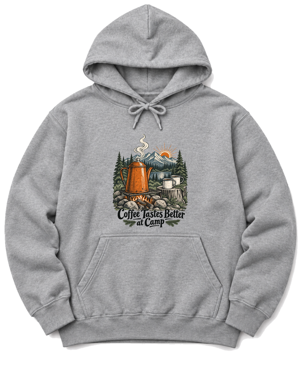 Coffee Tastes Better at Camp Hoodie - Sport Grey