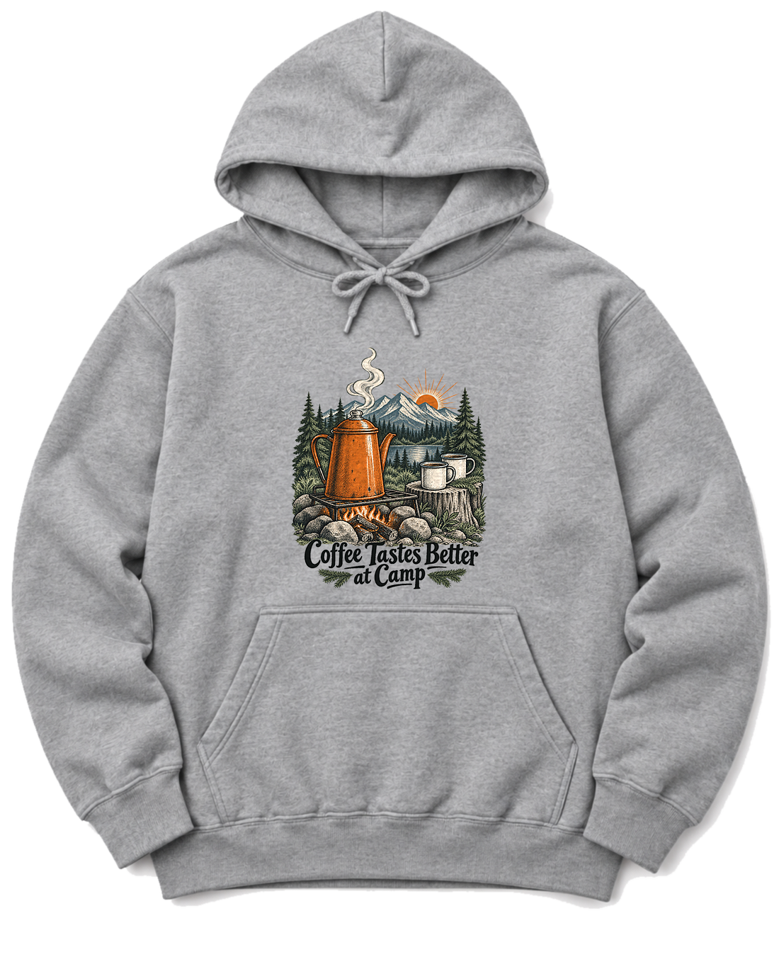 Coffee Tastes Better at Camp Hoodie - Sport Grey