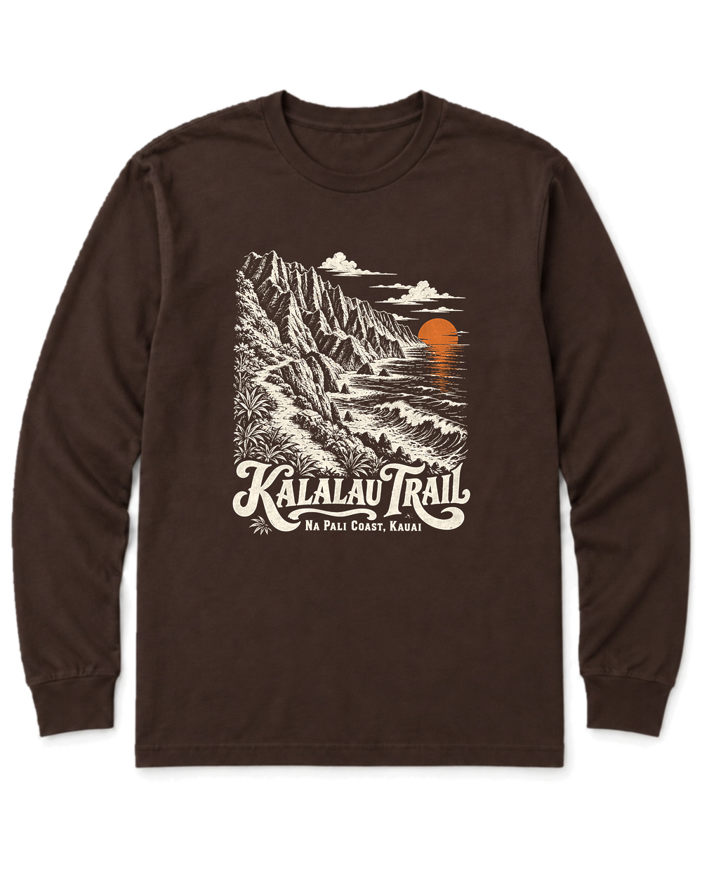Kalalau Trail Long Sleeve Shirt - Dark Chocolate
