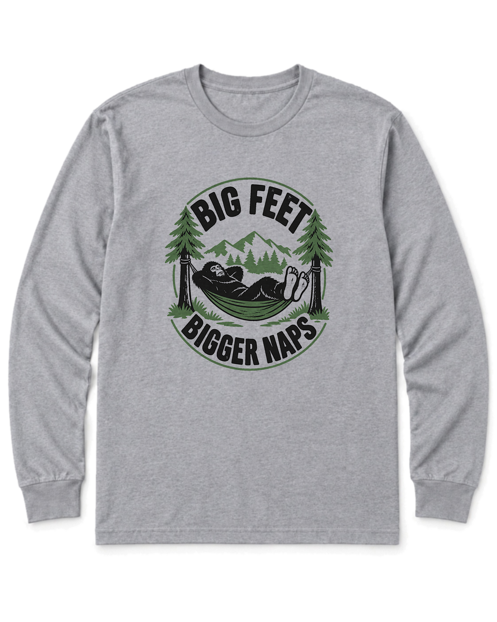 Big Feet, Bigger Naps Long Sleeve Shirt - Sport Grey