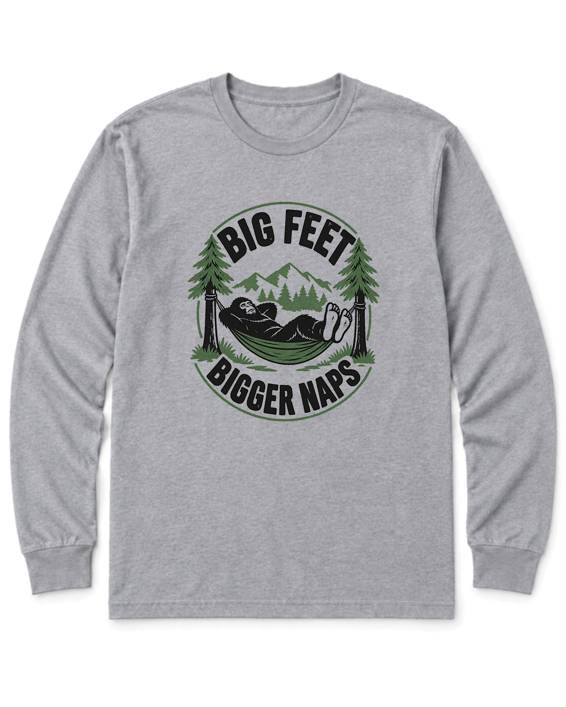 Big Feet, Bigger Naps Long Sleeve Shirt - Sport Grey