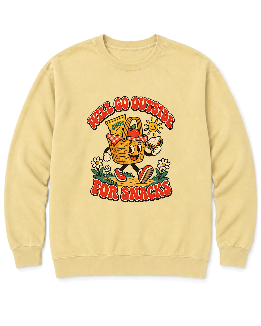 Will Go Outside for Snacks Sweatshirt - Butter
