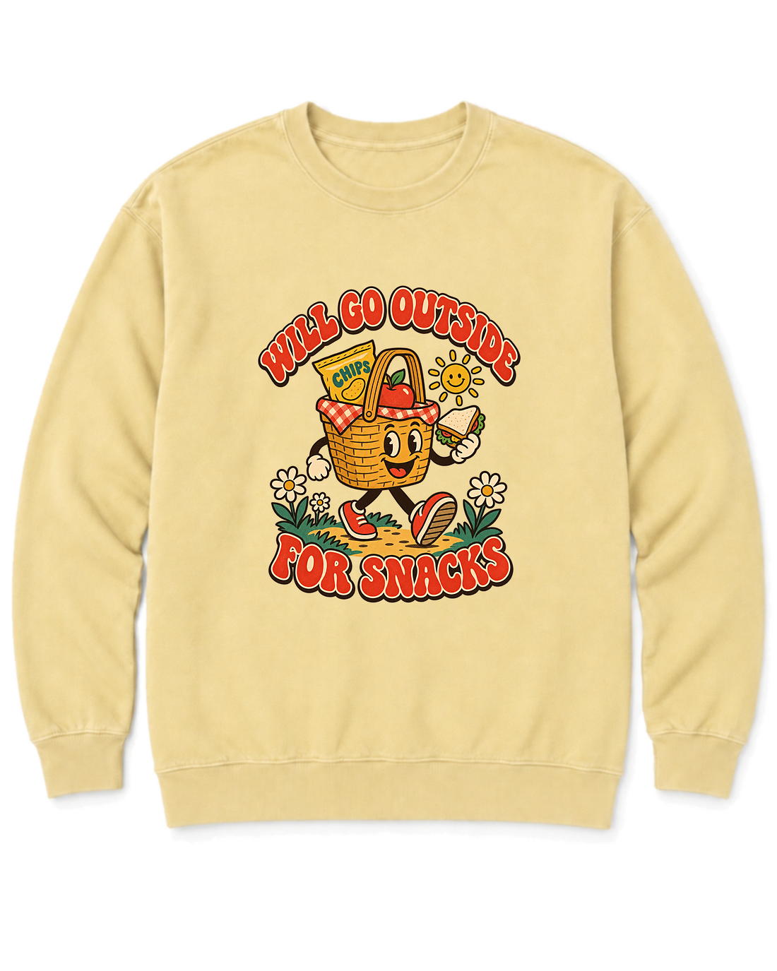 Will Go Outside for Snacks Sweatshirt - Butter