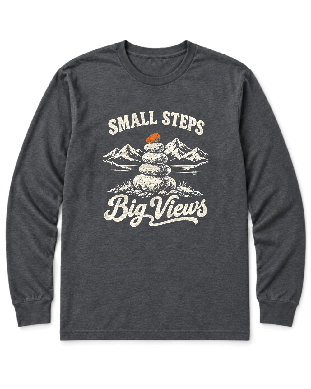 Small Steps, Big Views Long Sleeve Shirt - Dark Heather