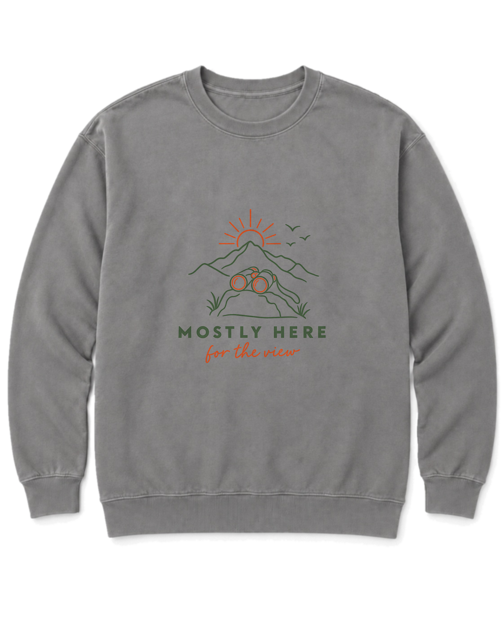 Mostly Here for the View Sweatshirt - Grey