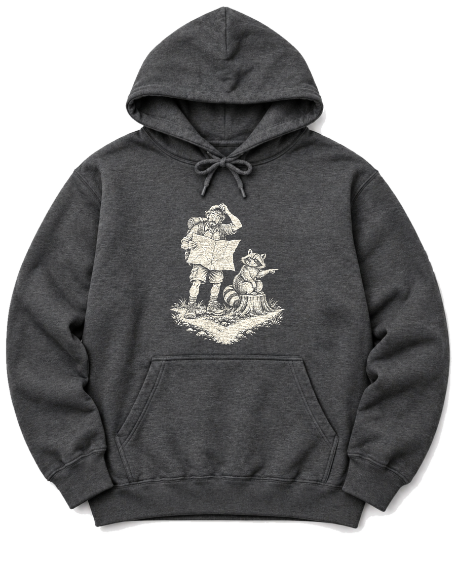 Upside-Down Map Hoodie - Dark Heather