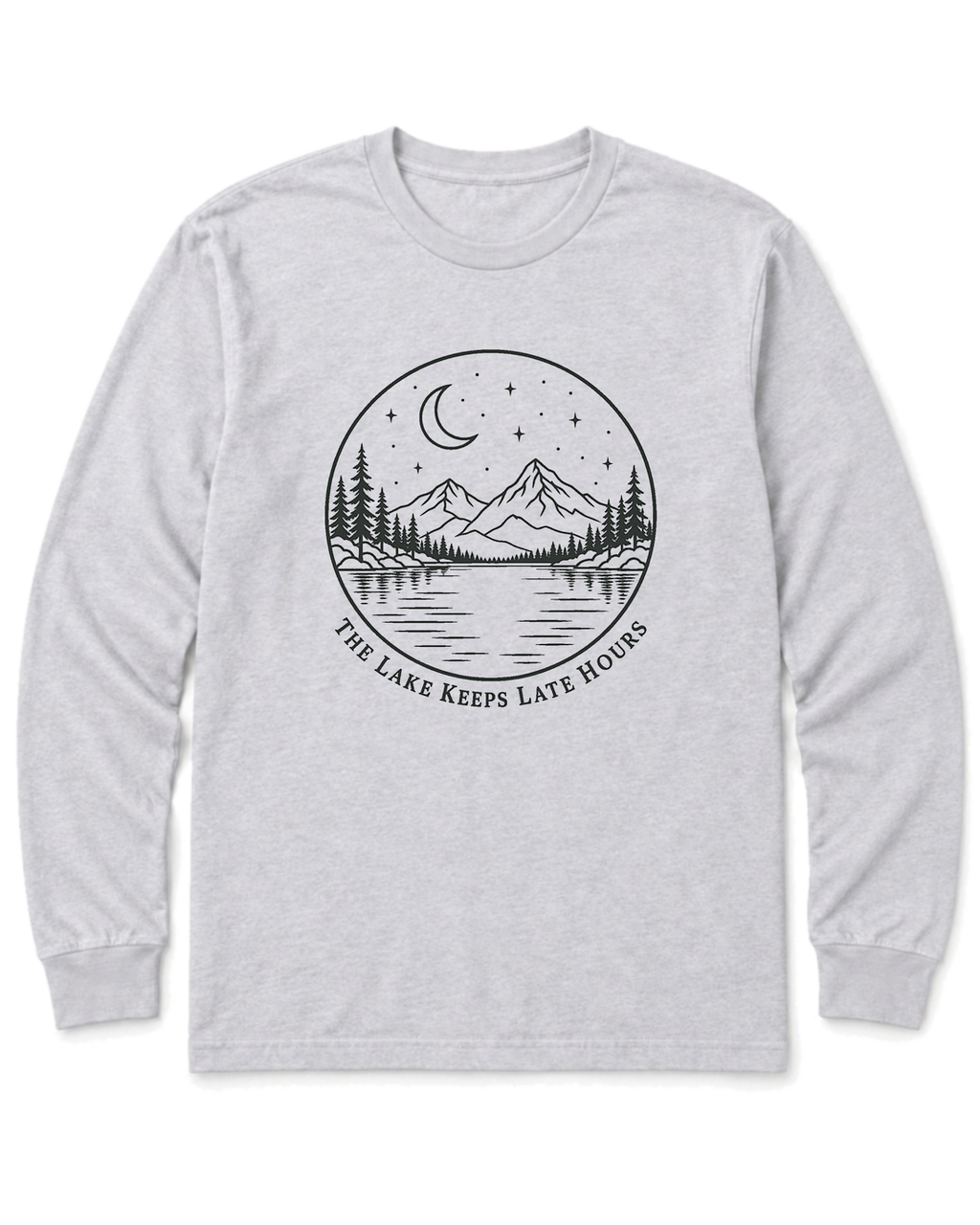 The Lake Keeps Late Hours Long Sleeve Shirt - Ash