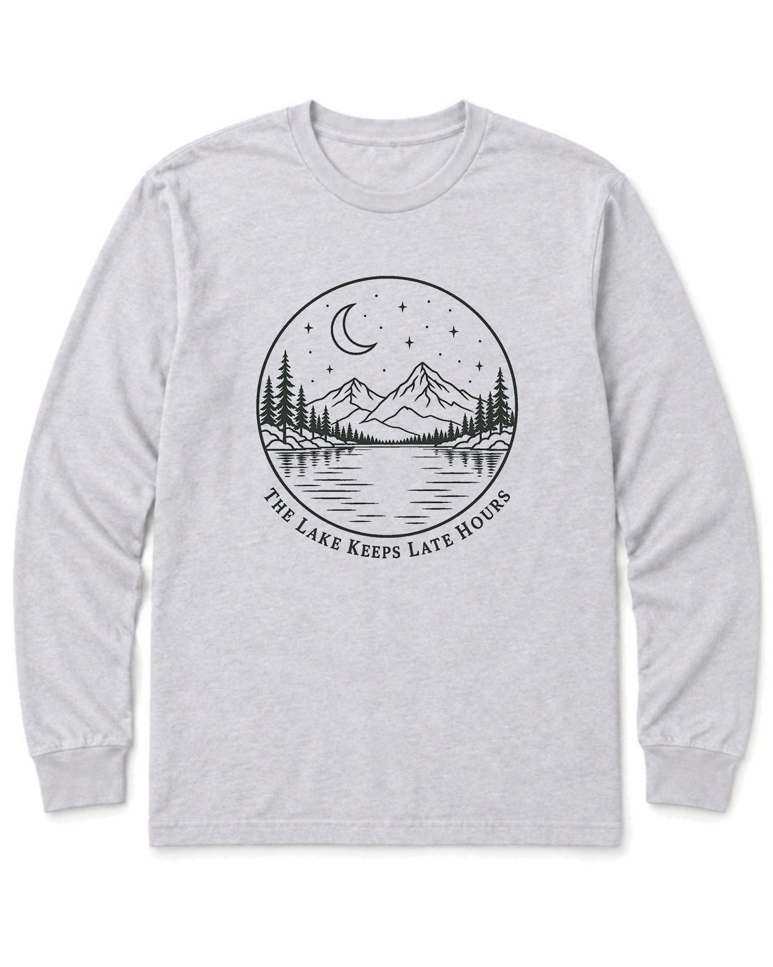 The Lake Keeps Late Hours Long Sleeve Shirt - Ash