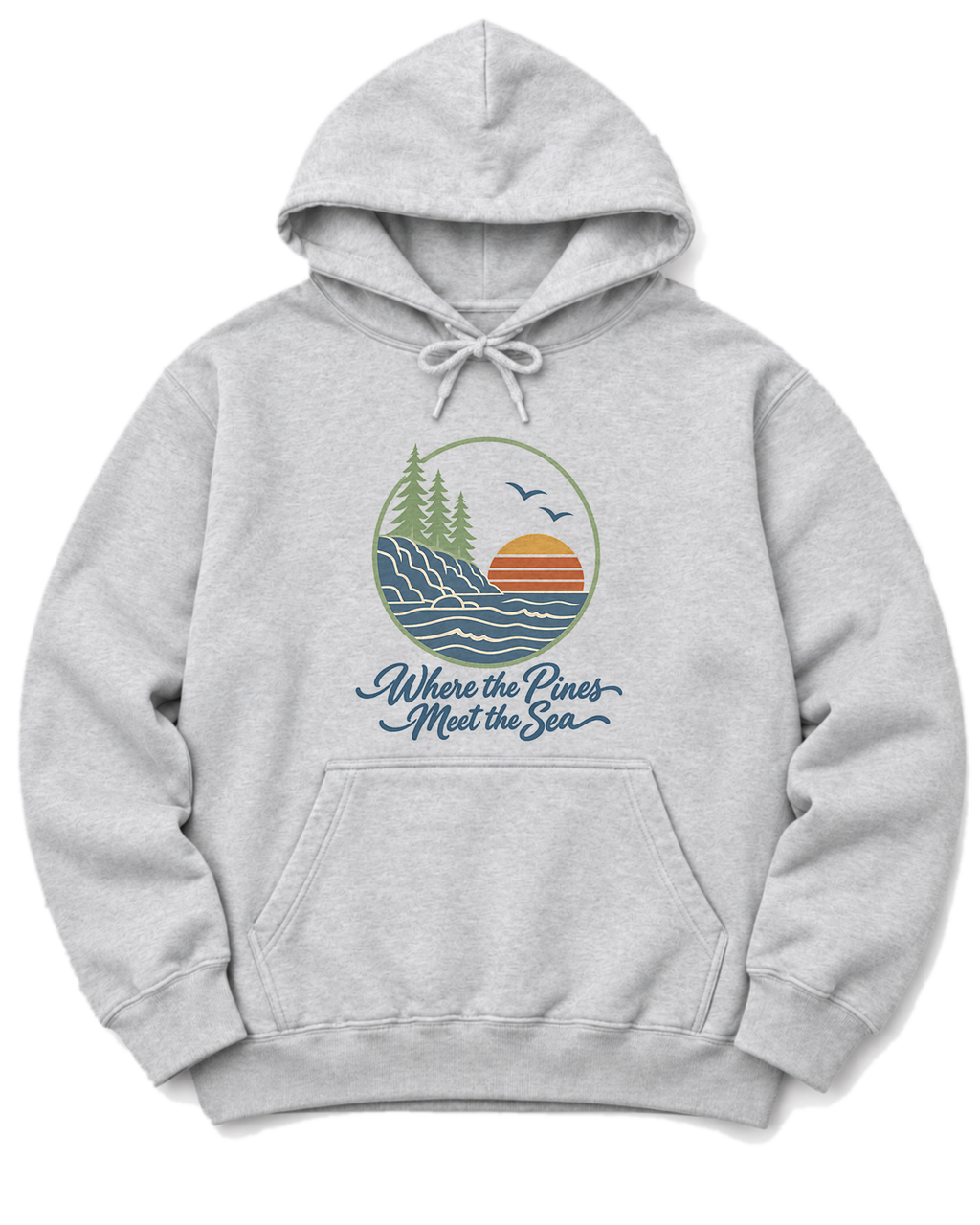 Where the Pines Meet the Sea Hoodie - Ash