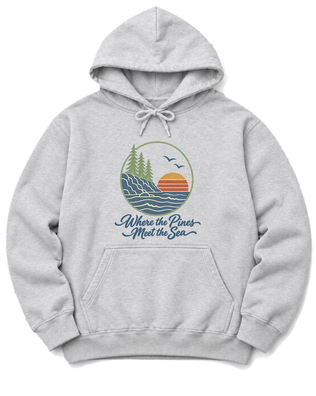 Where the Pines Meet the Sea Hoodie - Ash
