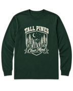 Tall Pines, Clear Mind Long Sleeve Shirt - Forest Green