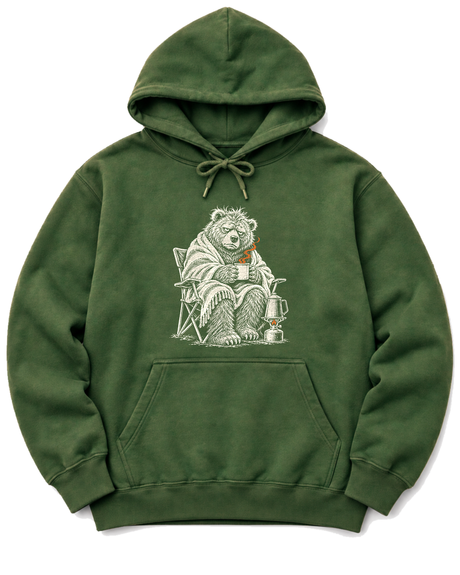 Not a Morning Bear Hoodie - Military Green