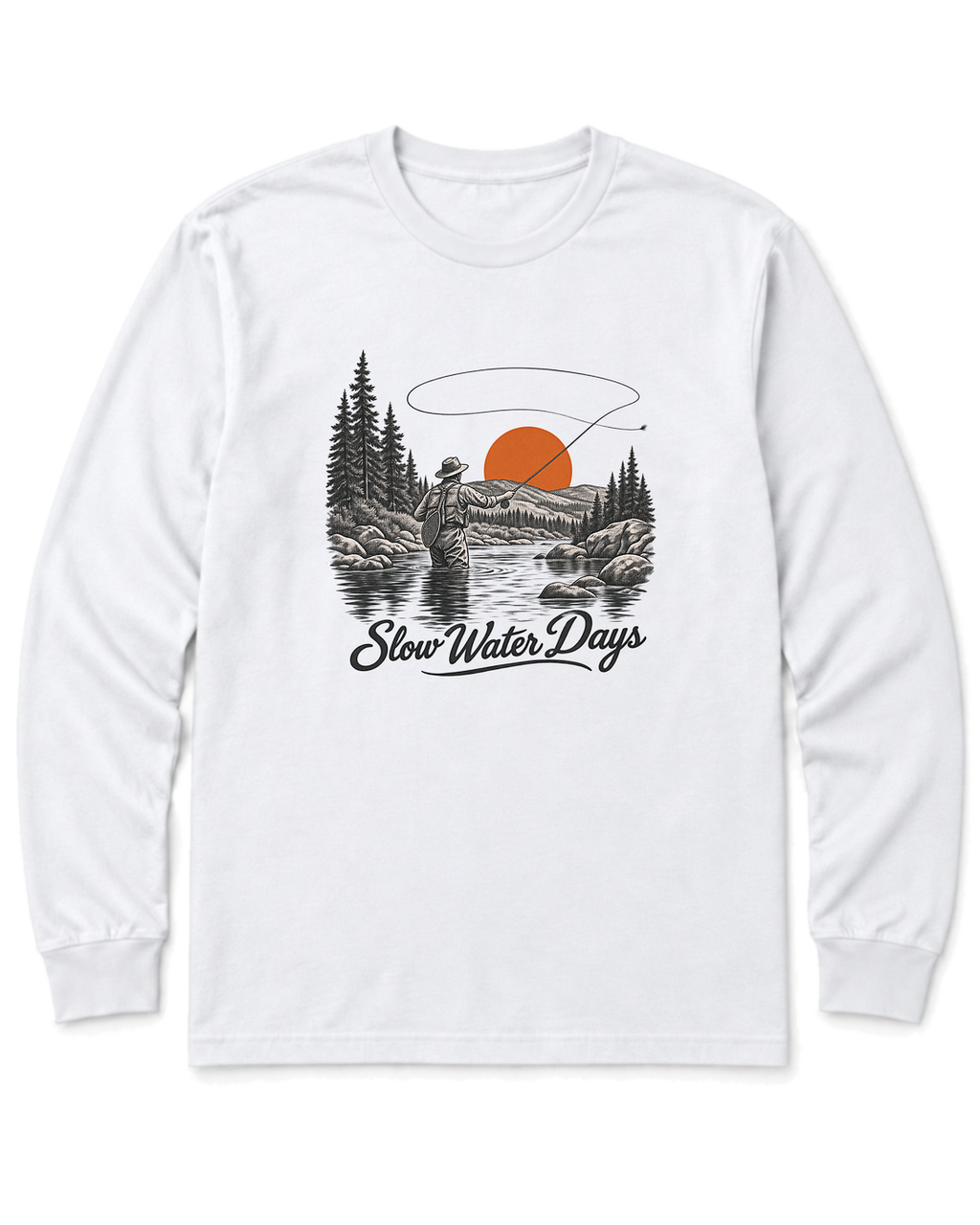 Slow Water Days Long Sleeve Shirt - White
