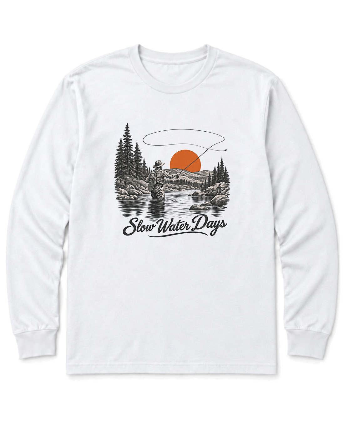 Slow Water Days Long Sleeve Shirt - White