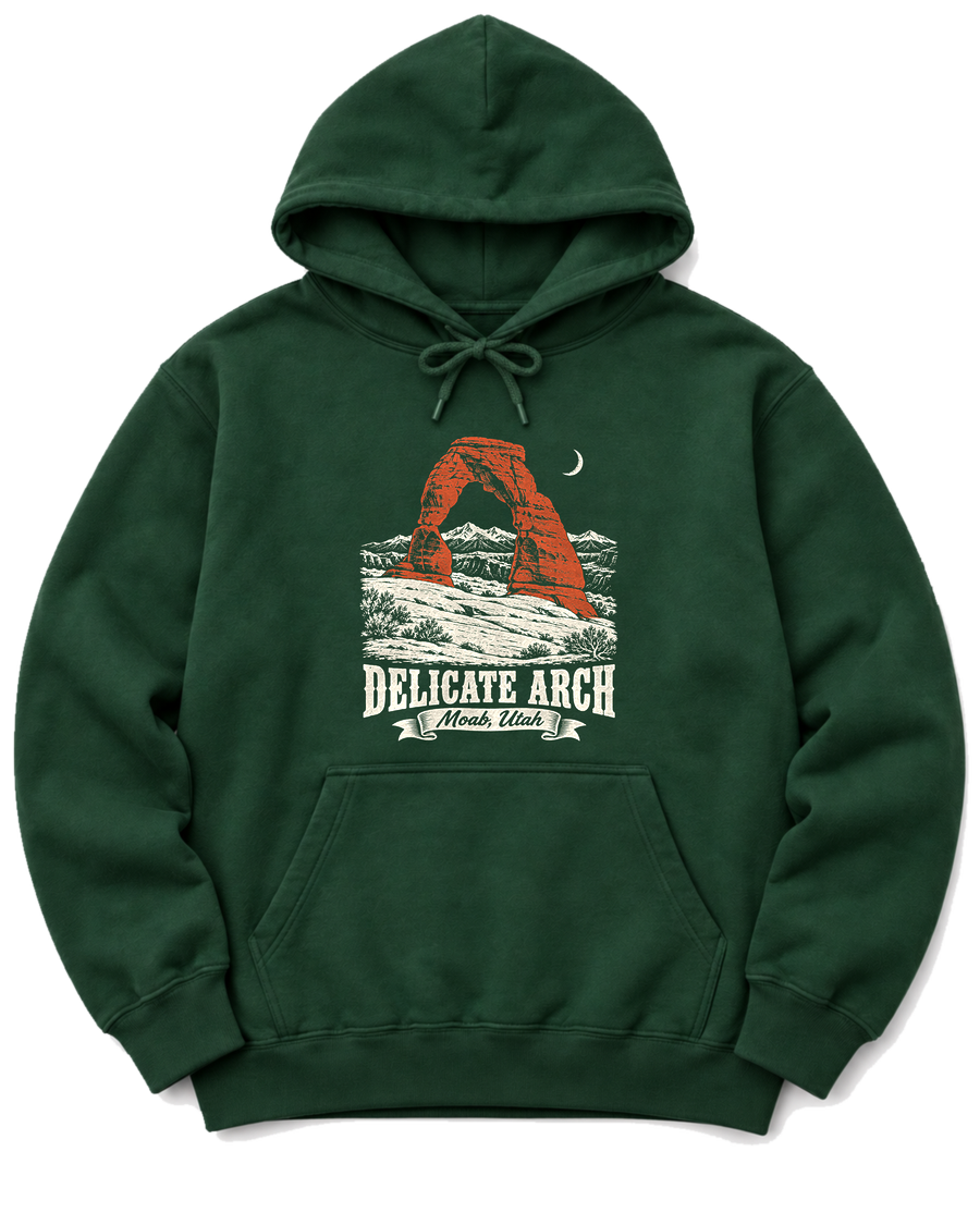 Delicate Arch Hoodie - Forest Green