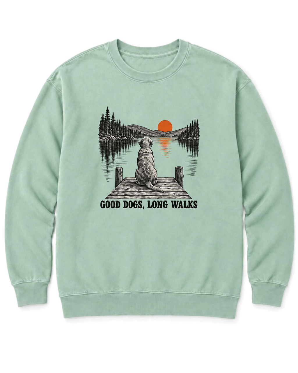 Good Dogs, Long Walks Sweatshirt - Chalky Mint