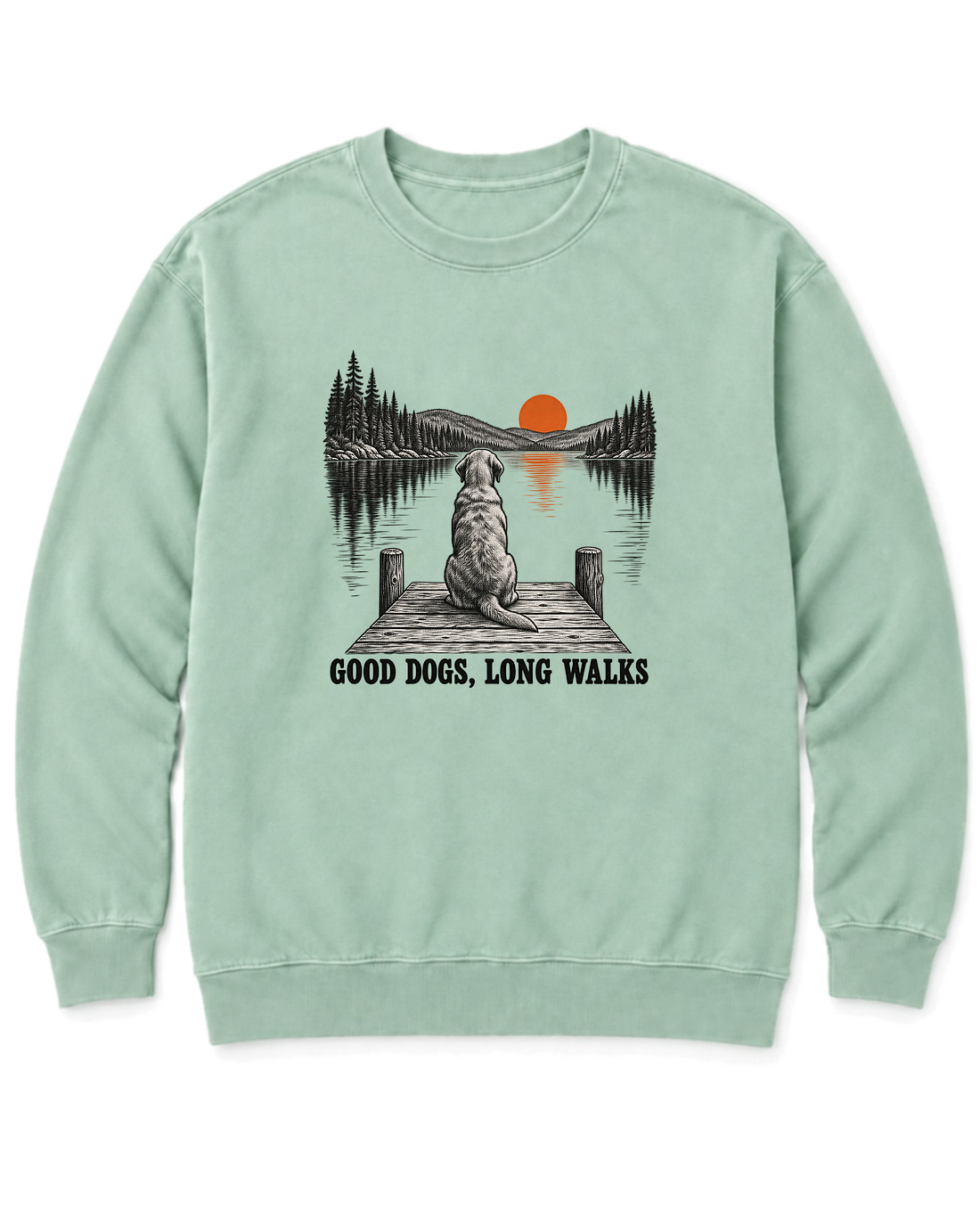 Good Dogs, Long Walks Sweatshirt - Chalky Mint